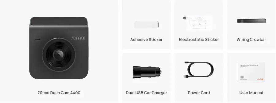 70mai Dash Cam A400 กล้องติดรถยนต์ กล้องหน้า by  in  - EC MALL