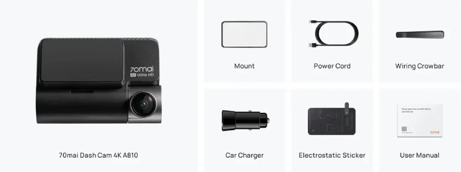 70mai Dash Cam A810 กล้องติดรถยนต์ กล้องหน้า by in - EC MALL