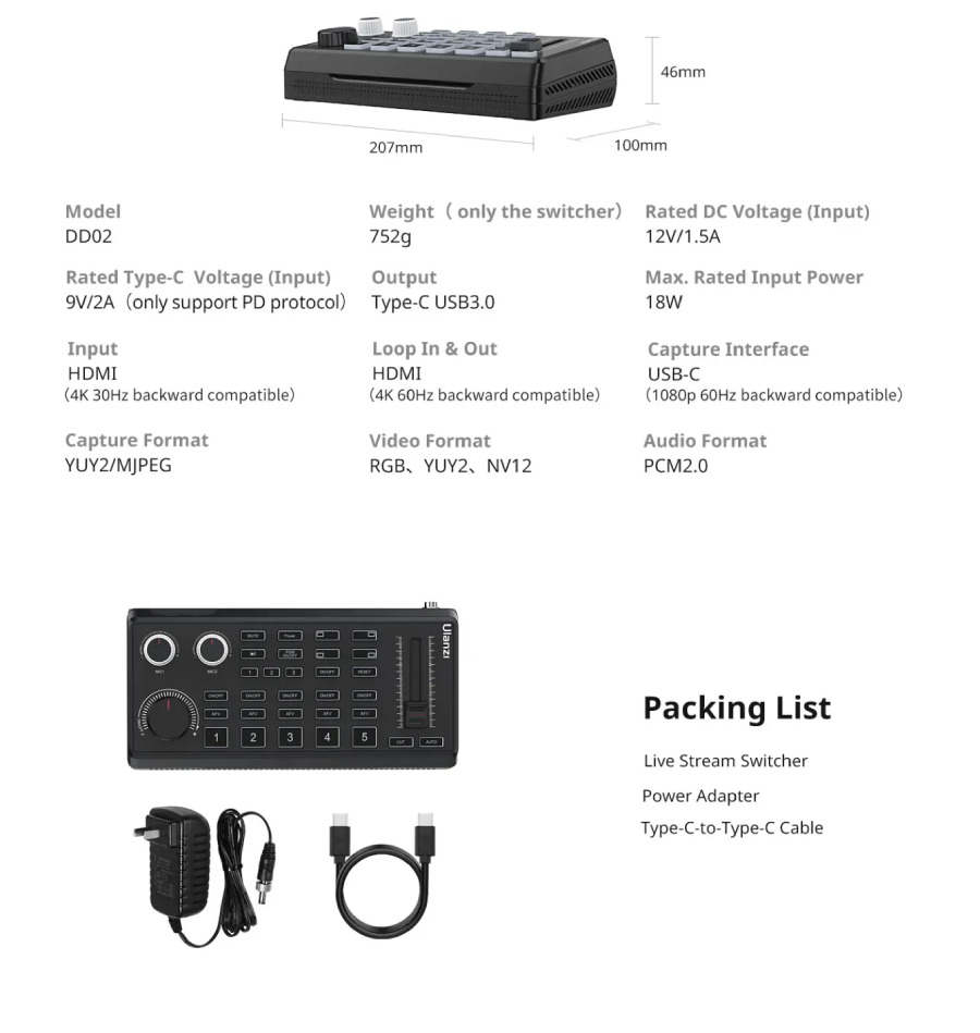 Ulanzi DD02 HD Video Switcher for Live Streaming D006 by  in  - EC MALL