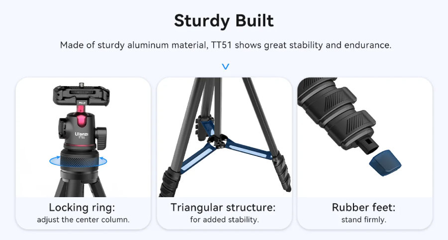 Ulanzi TT51 Aluminium Alloy Portable Tripod (T089GBB1) by  in  - EC MALL