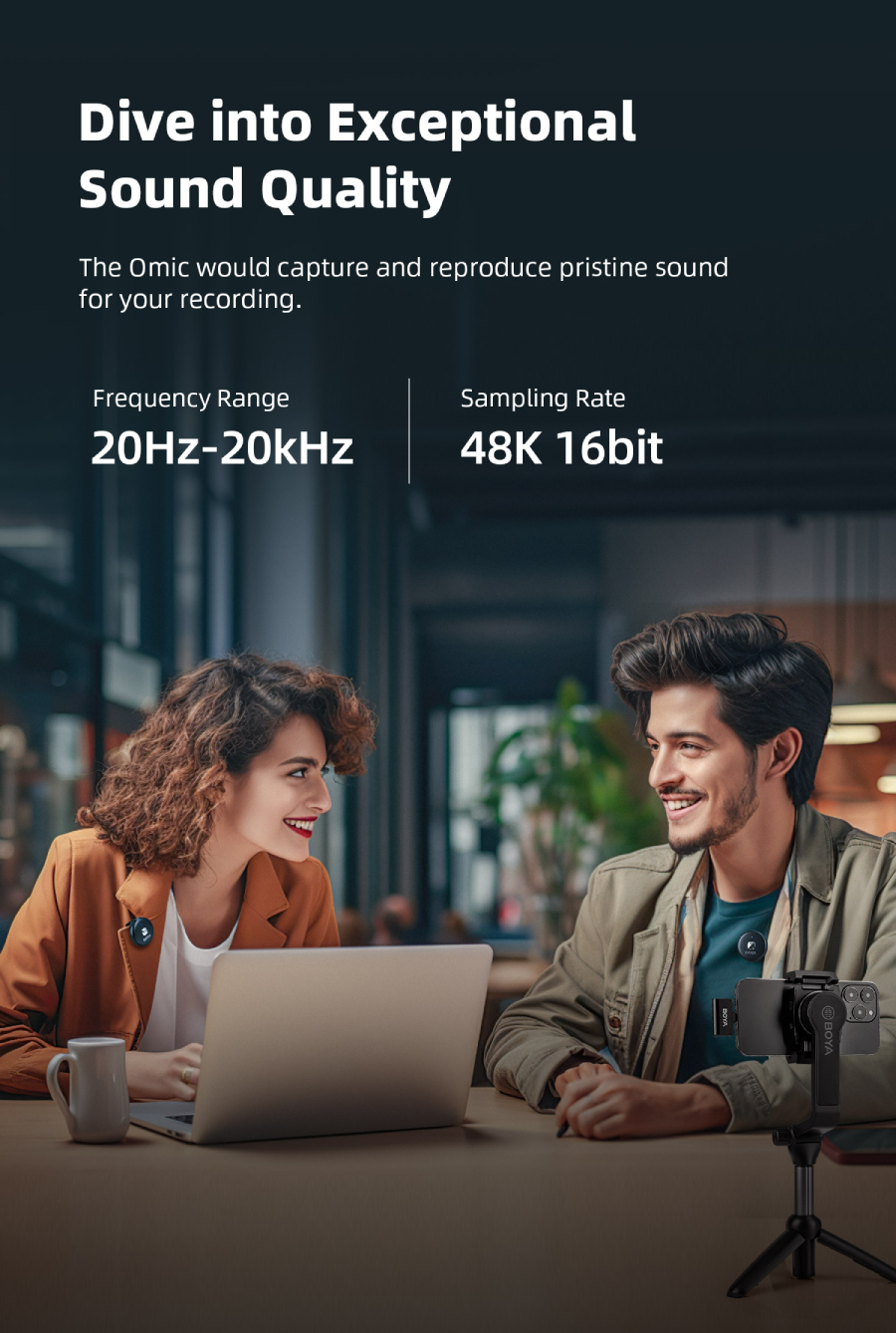 BOYA BY-Omic Dual-channel Stylish Wireless Microphone by  in  - EC MALL