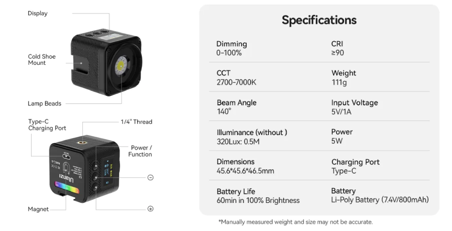 Ulanzi L3 RGB COB Video Lighting Kit L052GBB1 by  in  - EC MALL
