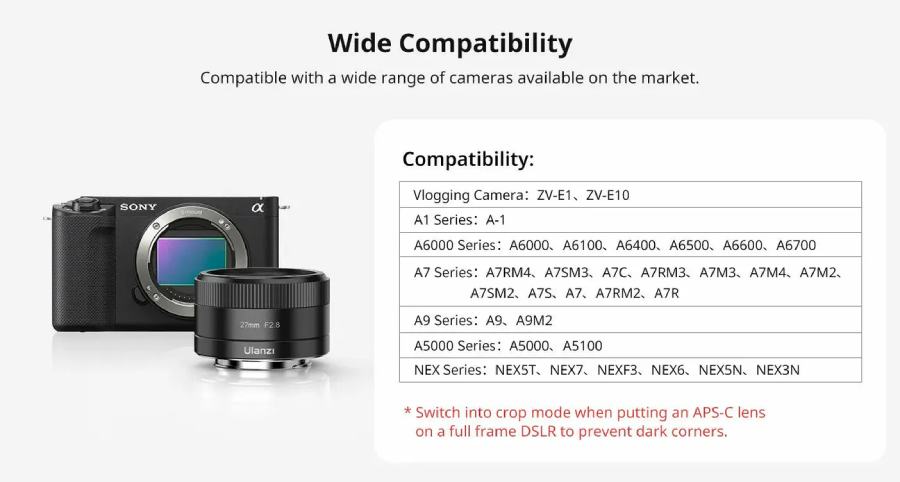 Ulanzi CL02 AF 27mm f/2.8 APS-C Lens For Sony E-Mount F169 by  in  - EC MALL