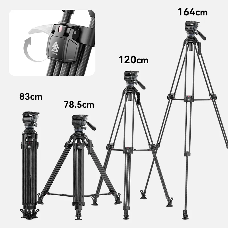 Ulanzi VideoFast Heavy Duty Tripod Kit Carbon Fiber Tripod &amp; Fluid Head T046/ T048 by  in  - EC MALL