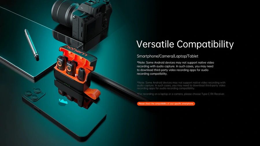 Hohem Microphone MIC-01 Wireless Microphone (2TX+1RX+Charging Case) by  in  - EC MALL