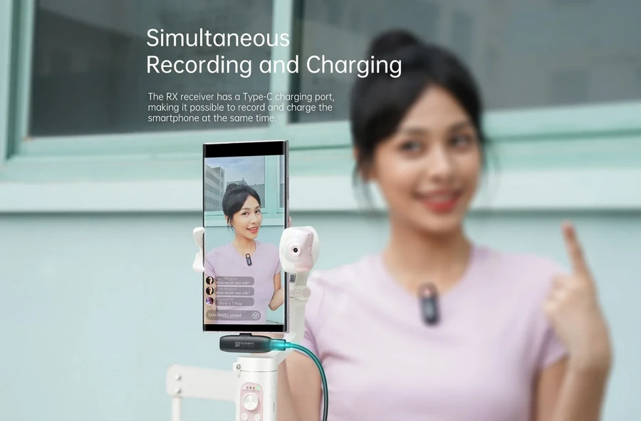 Hohem Microphone MIC-01 Wireless Microphone (2TX+1RX+Charging Case) by  in  - EC MALL