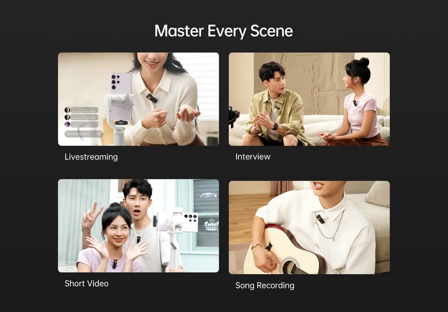 Hohem Microphone MIC-01 Wireless Microphone (2TX+1RX+Charging Case) by  in  - EC MALL