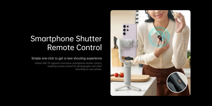 Hohem Microphone MIC-01 Wireless Microphone (2TX+1RX+Charging Case) by  in  - EC MALL