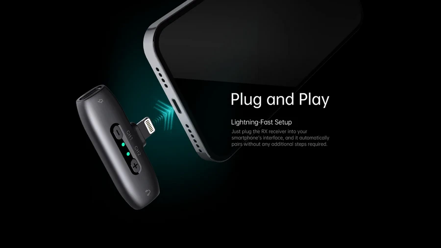 Hohem Microphone MIC-01 Wireless Microphone (2TX+1RX+Charging Case) by  in  - EC MALL