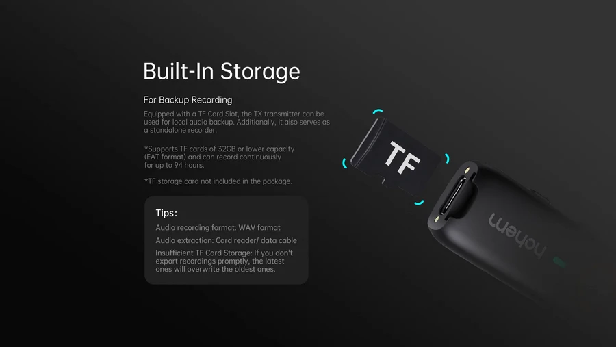 Hohem Microphone MIC-01 Wireless Microphone (2TX+1RX+Charging Case) by  in  - EC MALL