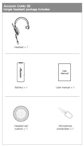 Accsoon CoMo SE 1 Receiver Full-Duplex Wireless Intercom Headset (2.4 GHz) by  in  - EC MALL
