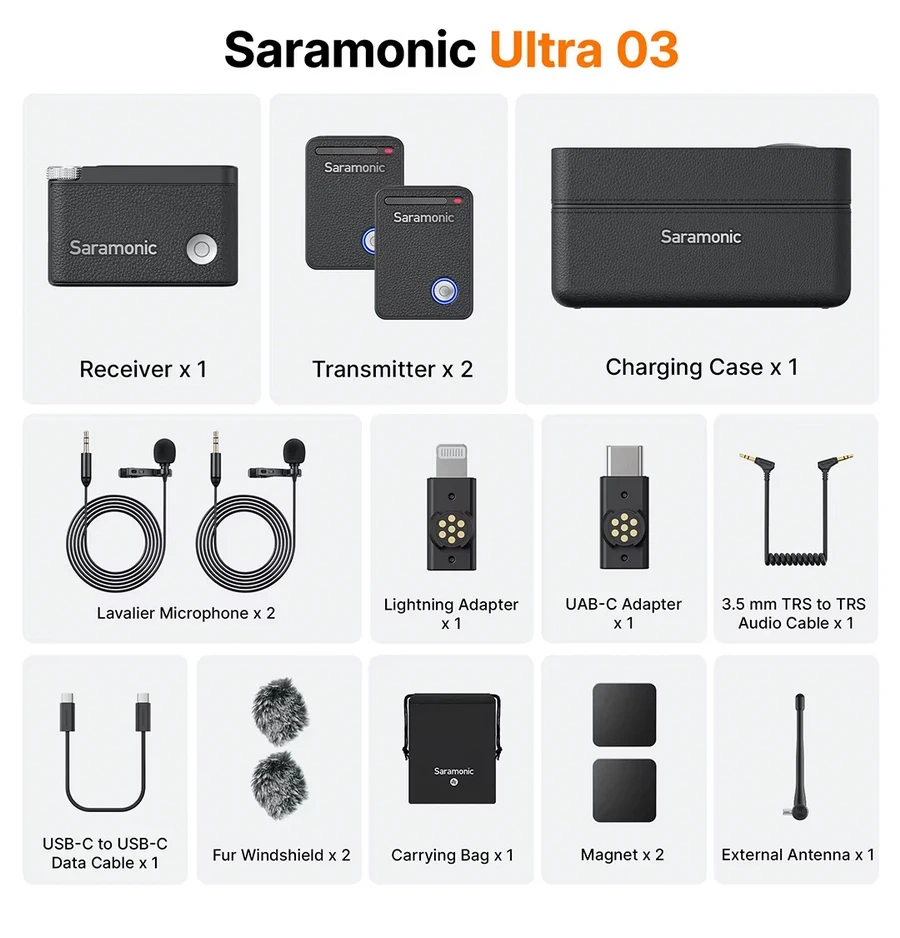 Saramonic Ultra Ultimate 2 Channel Wireless Microphone System with Timecode by  in  - EC MALL