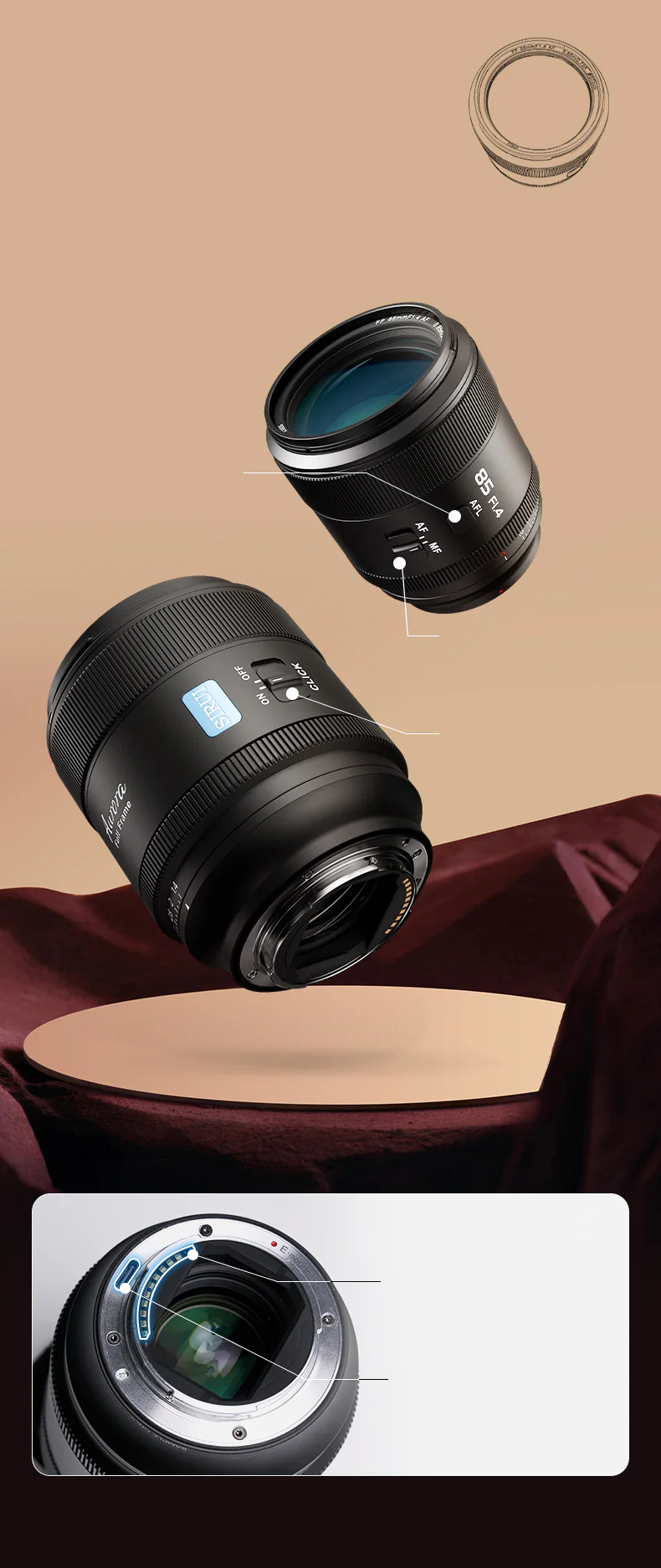 Sirui Aurora 85mm f/1.4 Full-Frame Autofocus Lens by  in  - EC MALL