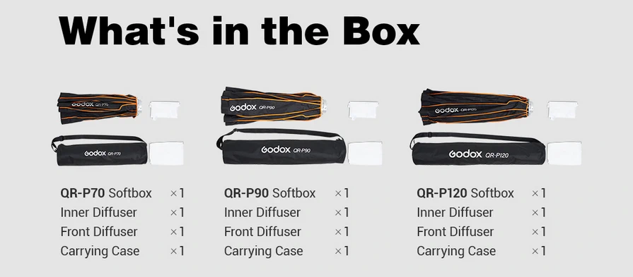 Godox Softbox QR-P120G Quick Release Parabolic Softbox 120cm. With Grid - Bowen Mount (QR-P120) by  in  - EC MALL