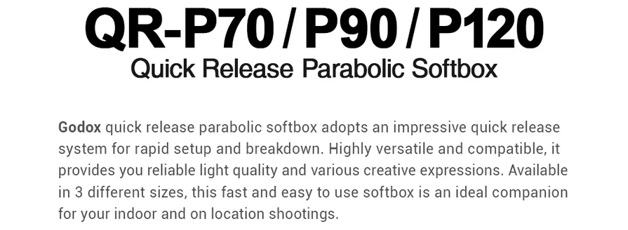 Godox Softbox QR-P120G Quick Release Parabolic Softbox 120cm. With Grid - Bowen Mount (QR-P120) by  in  - EC MALL