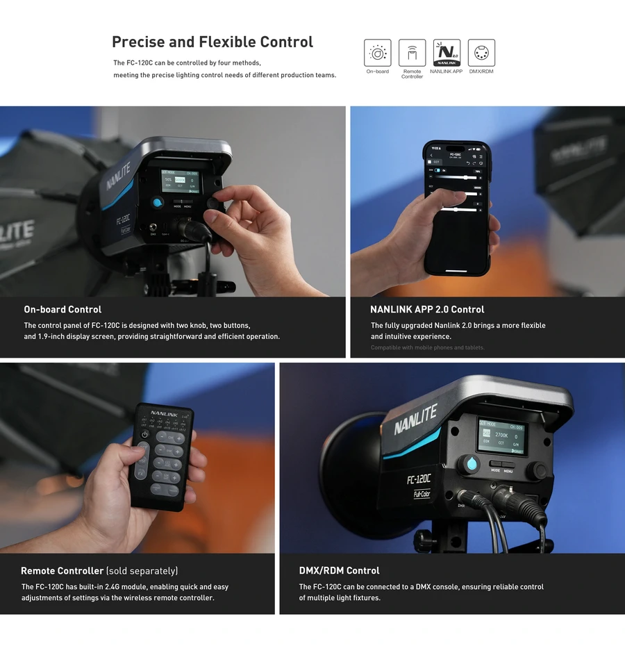 Nanlite FC-120C LED RGBW Spot Light by  in  - EC MALL