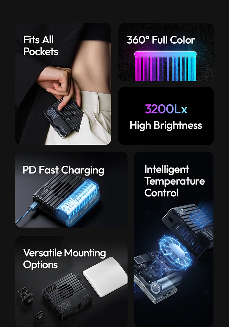 Ulanzi LE20 20W RGB Pocket Light by  in  - EC MALL