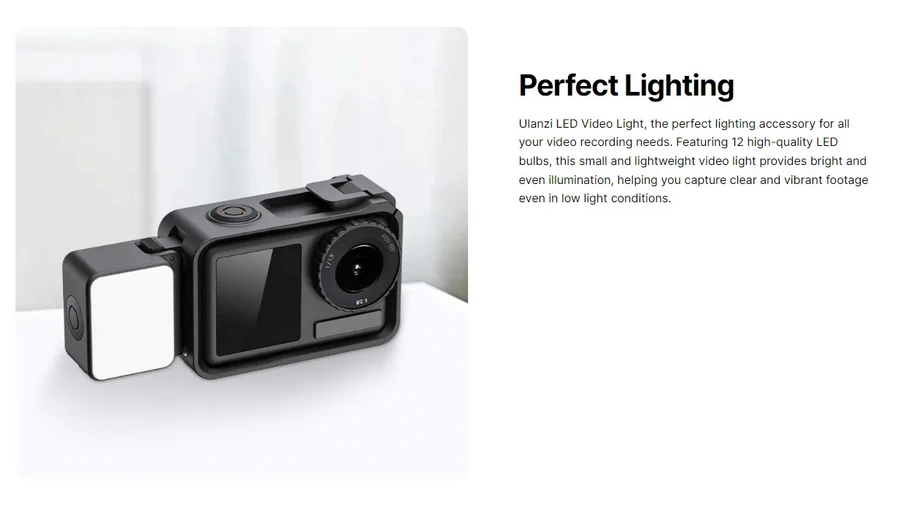 Ulanzi LM18 Mini LED Video Light For DJI Osmo Action 4/3 & Pocket 3 by  in  - EC MALL