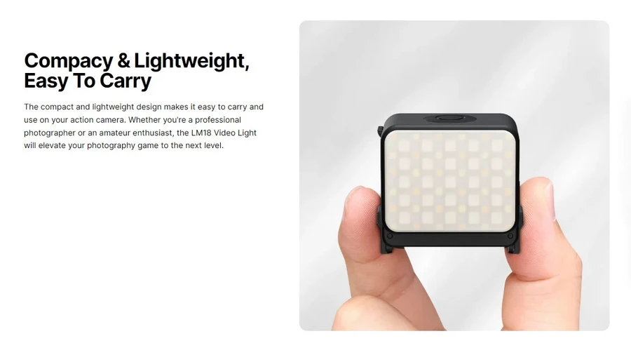 Ulanzi LM18 Mini LED Video Light For DJI Osmo Action 4/3 & Pocket 3 by  in  - EC MALL