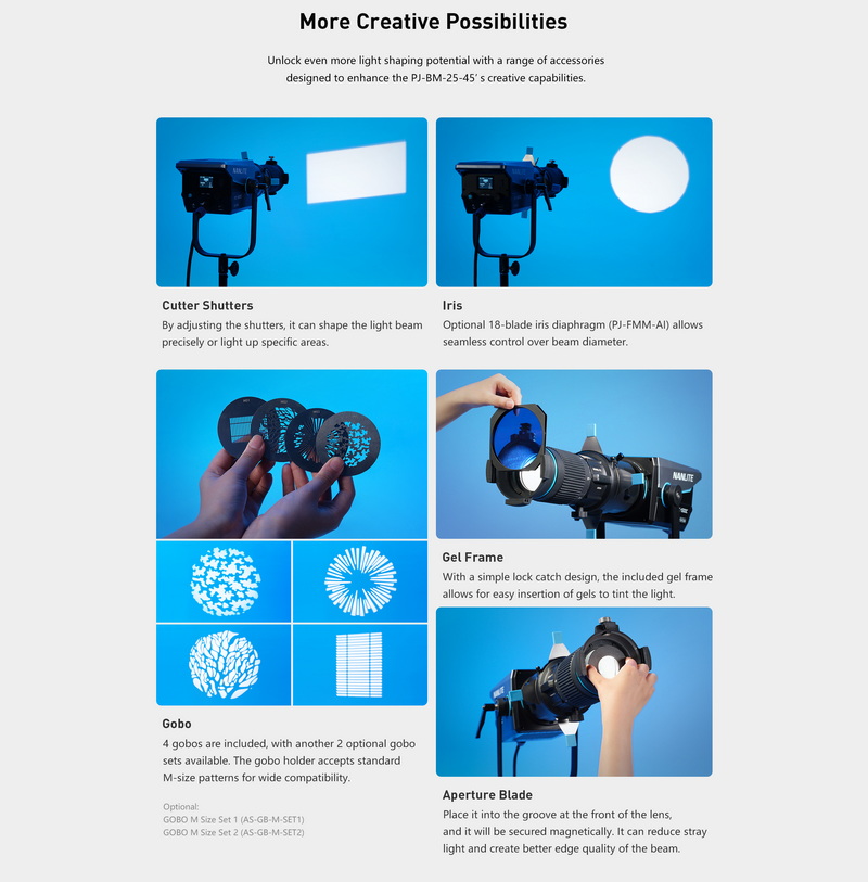 Nanlite  Bowens Mount Projection Attachment 25°-45° by  in  - EC MALL