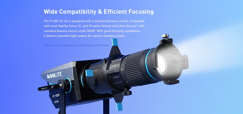 Nanlite  Bowens Mount Projection Attachment 25°-45° by  in  - EC MALL