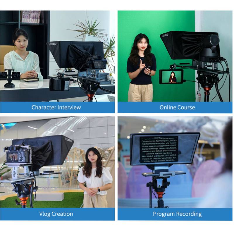 FeelWorld TP16 16 Inch Folding Teleprompter Supports up to 16" Tablet Horizontal Vertical Prompting by  in  - EC MALL