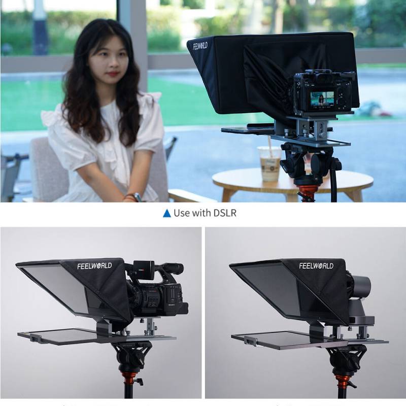 FeelWorld TP16 16 Inch Folding Teleprompter Supports up to 16" Tablet Horizontal Vertical Prompting by  in  - EC MALL