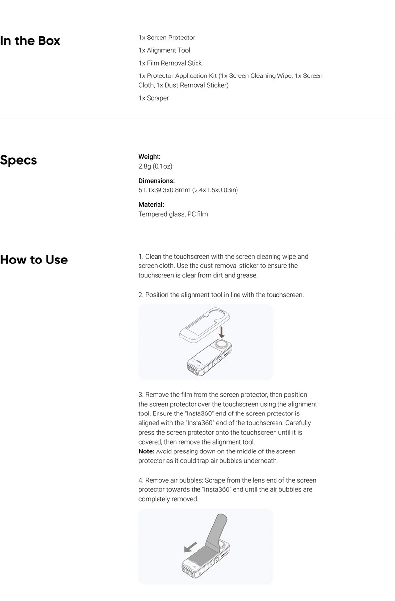 Insta360 X5 Screen Protector by  in  - EC MALL