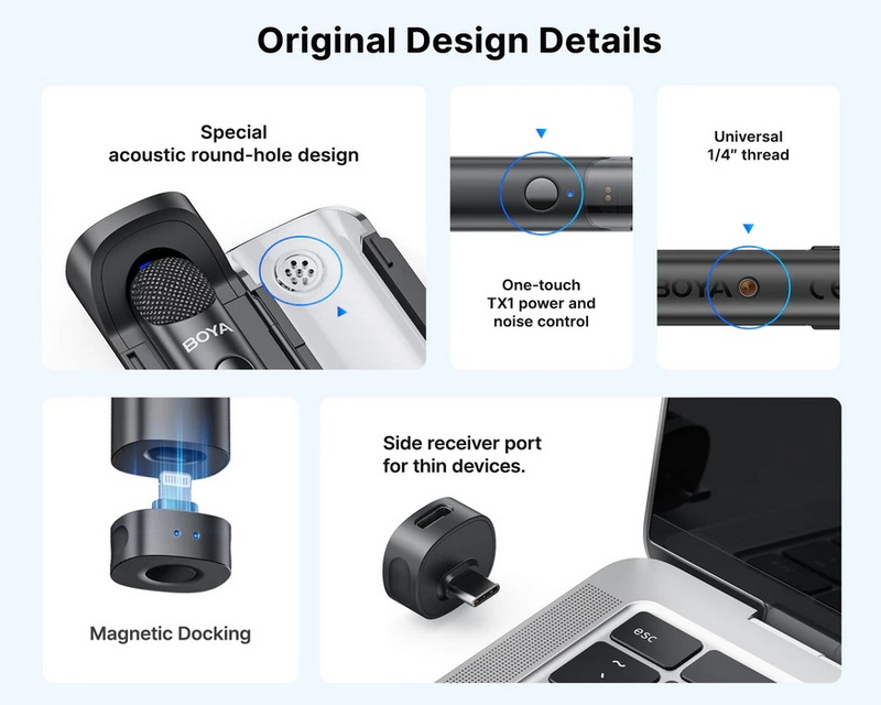 BOYA Magic Transformable Al-Powered Mini Wireless Microphone by  in  - EC MALL