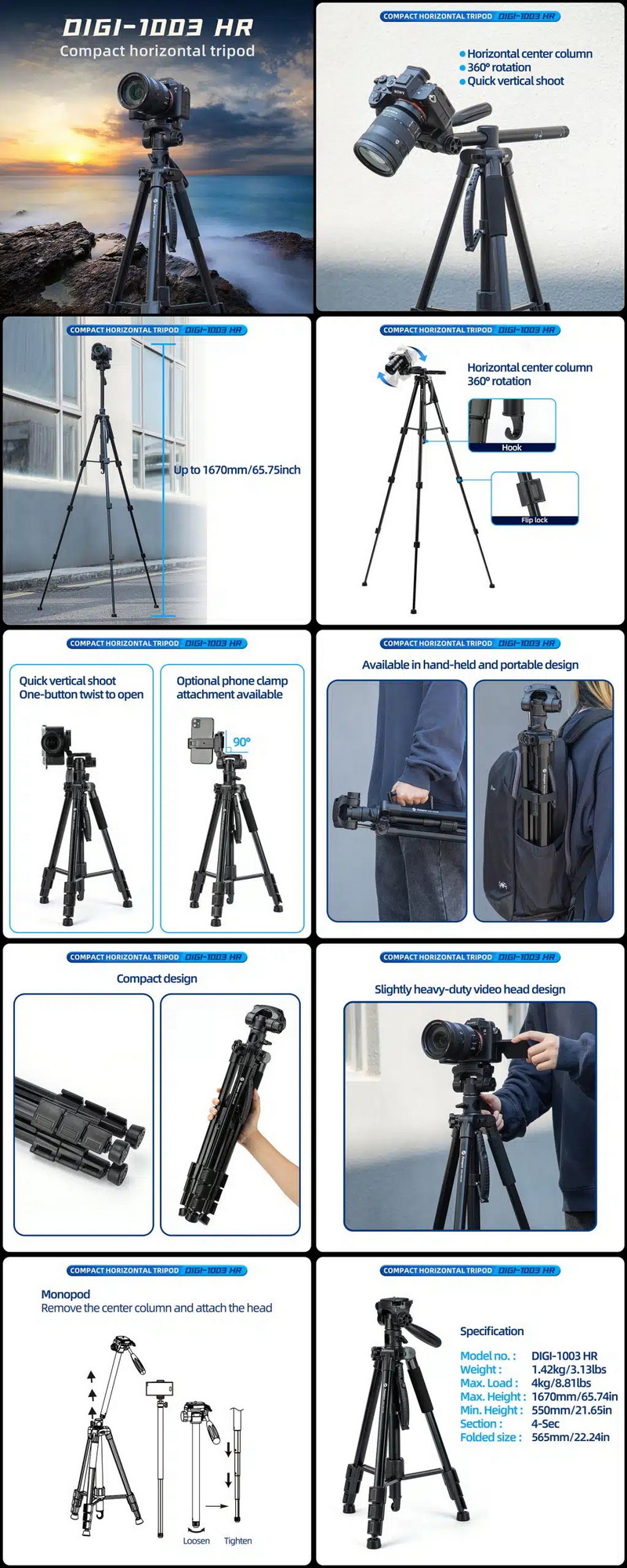 Fotopro Digi 1003 HR Tripod by  in  - EC MALL