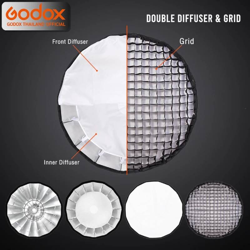 Godox Softbox QR-P70G Quick Release Parabolic Softbox 70cm. With Grid - Bowen Mount (QR-P70) by  in  - EC MALL