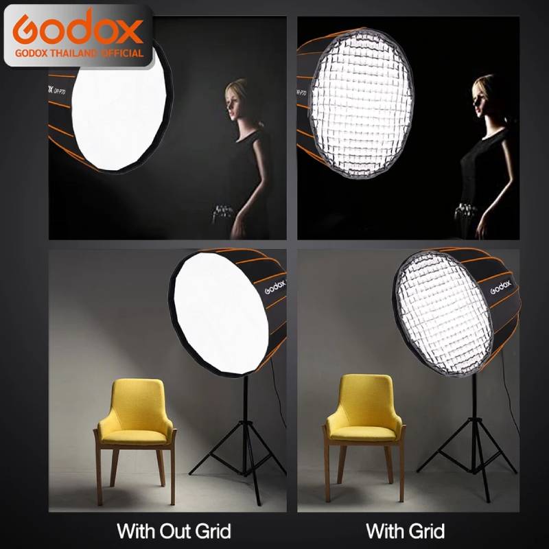 Godox Softbox QR-P70G Quick Release Parabolic Softbox 70cm. With Grid - Bowen Mount (QR-P70) by  in  - EC MALL