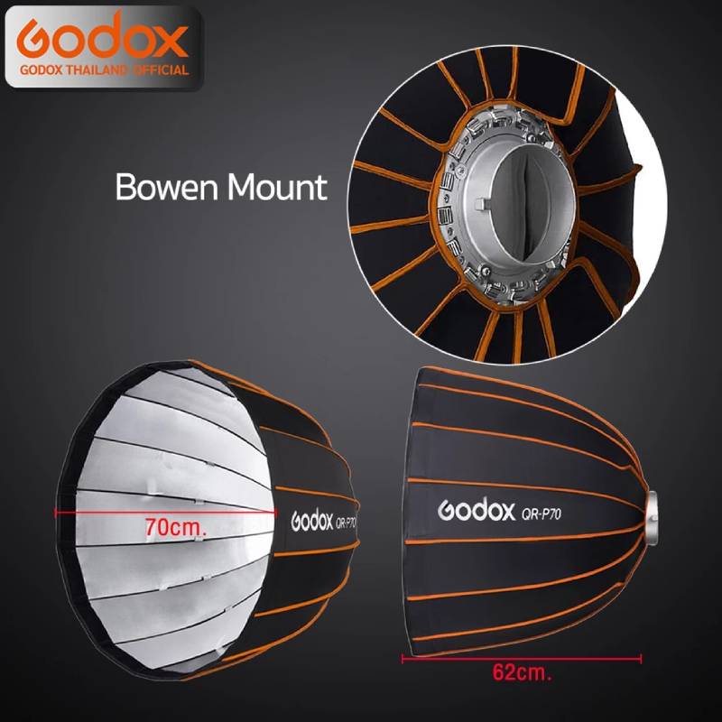 Godox Softbox QR-P70G Quick Release Parabolic Softbox 70cm. With Grid - Bowen Mount (QR-P70) by  in  - EC MALL