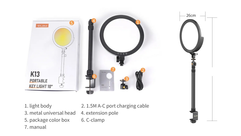 Ulanzi VIJIM K13 Key Light Professional Studio 10″ LED Panel Video Light by  in  - EC MALL