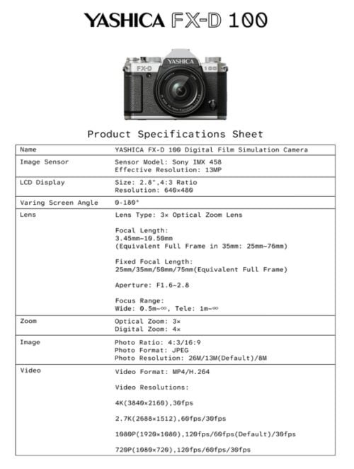 YASHICA FX-D 100 Digital Film Simulation Camera by  in  - EC MALL