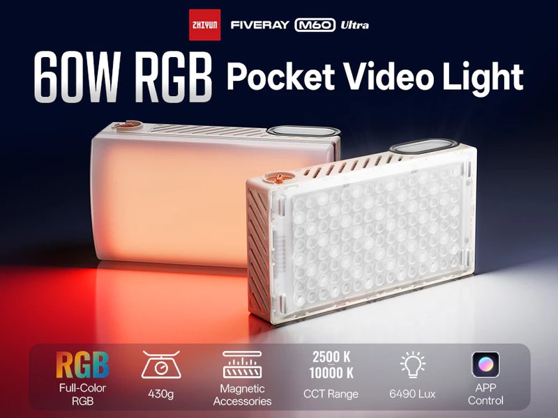 Zhiyun FIVERAY M60 Ultra 60W RGB Pocket Light by  in  - EC MALL