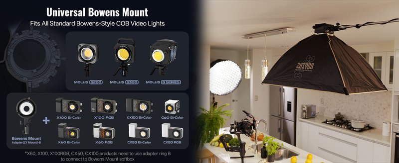 Zhiyun Rectangular Softbox 60x90cm (Bowens Mount) by  in  - EC MALL