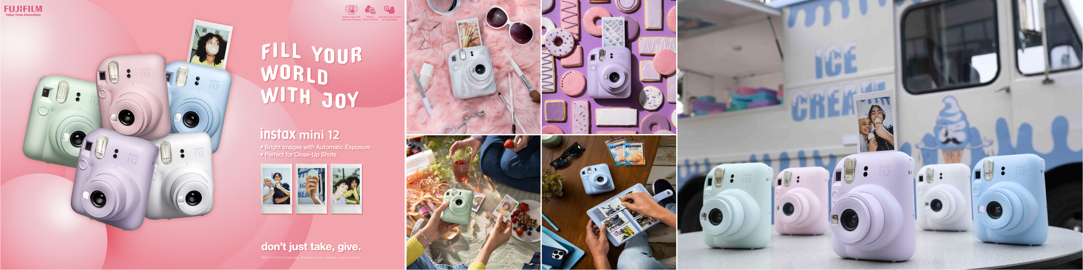 Fujifilm INSTAX mini 12 กล้องฟิล์มอินสแตนท์รุ่นใหม่ ชูดีไซน์สวยโดดโด่นในโทนพาสเทลสดใส เผยฟีเจอร์เพื่อการถ่ายภาพที่สะดวกและสนุกกว่าเคย