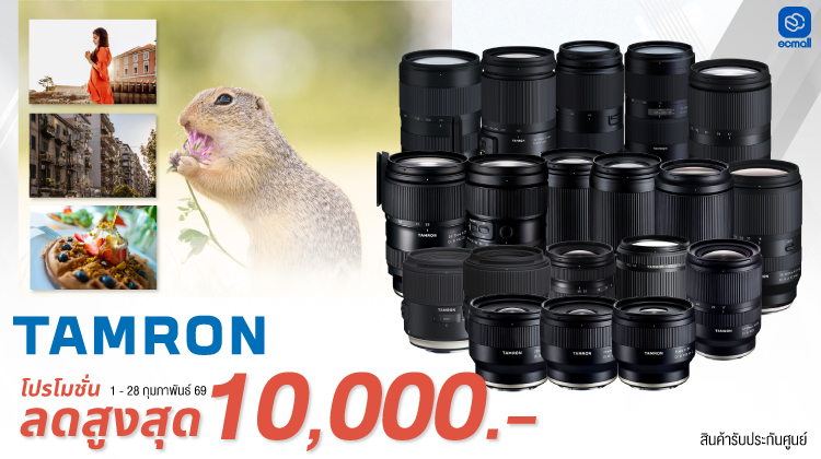 Tamron | TAMRON BIG LENS SALE ลดสูงสุด 8,000 บาท พร้อมผ่อน 0% สายถ่ายห้ามพลาด! | 1-28 Feb 69