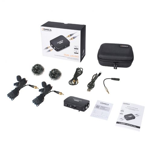 Comica DUAL.LAV D03 Dual-head Detachable&Multi-functional Lavalier Microphone (For Camera, Smartphone) - Image 6