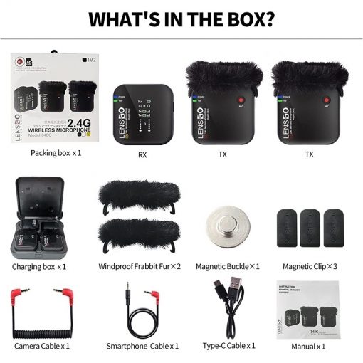 Lensgo 348C-1V2 Wireless Microphone 2.4G - Image 10