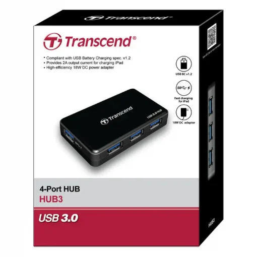 Transcend HUB3 USB Type-A 4Port Hub-Box