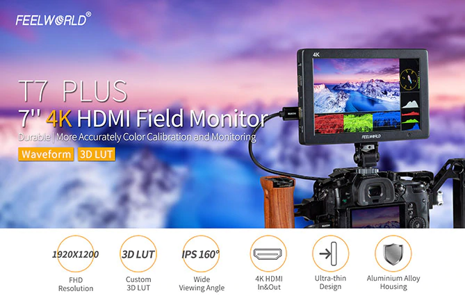 FeelWorld T7 Plus 7 inch 3D LUT On-camera Field Monitor-Detail1