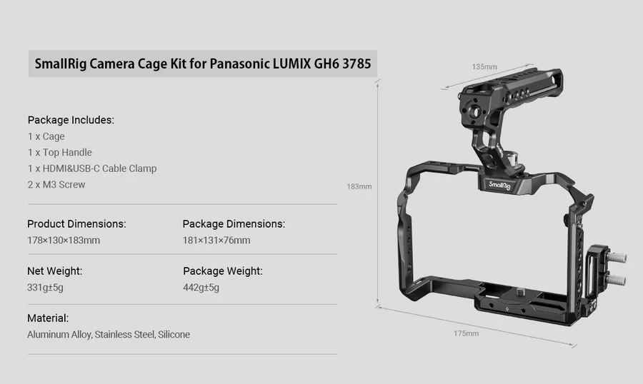 SmallRig 3785 Cage Kit for Panasonic LUMIX GH6-Detail12