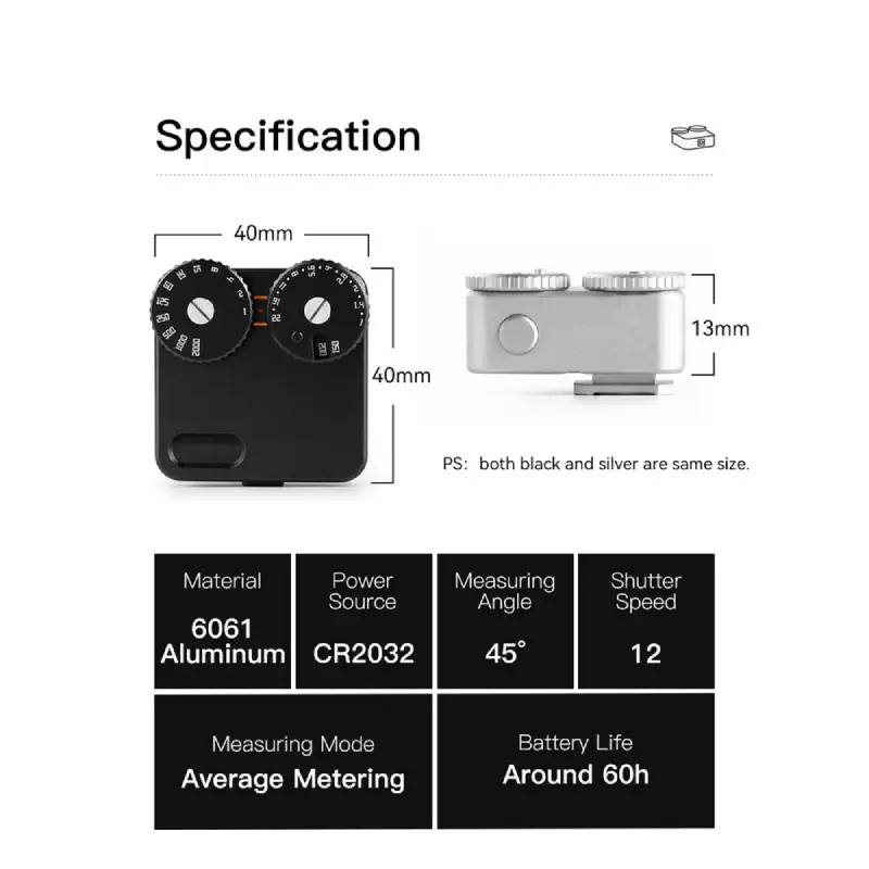 TTArtisan Light Meter Compatible (Black,Silver)-Description13