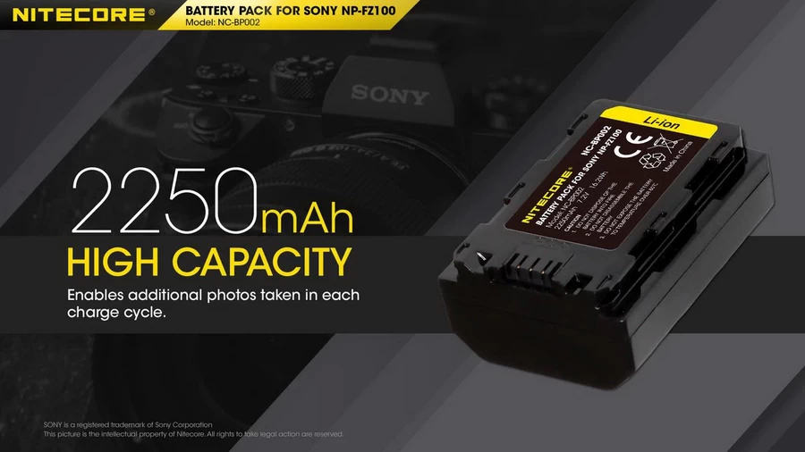 Battery Nitecore NFZ100 for Sony (2250mAh)-Des2