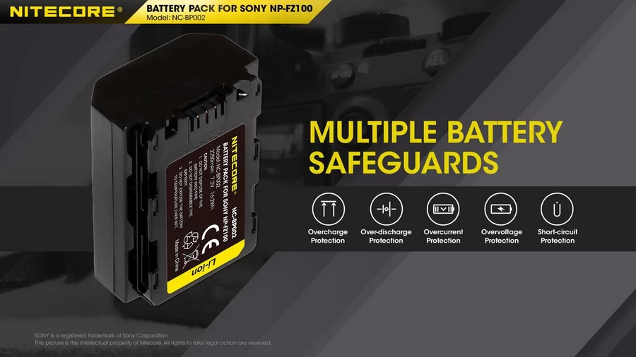Battery Nitecore NFZ100 for Sony (2250mAh)-Des3