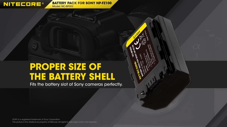 Battery Nitecore NFZ100 for Sony (2250mAh)-Des4