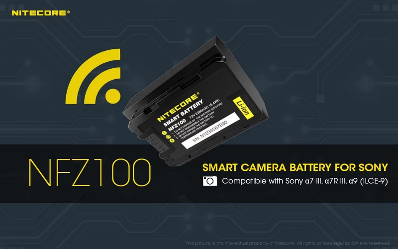 Li-Ion Battery Nitecore NFZ100 Smart Camera Battery for Sony-Detail1