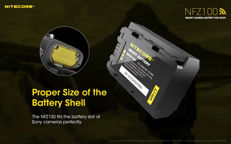 Li-Ion Battery Nitecore NFZ100 Smart Camera Battery for Sony-Detail10